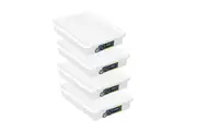 4 x Stackable Food Storage Container Kitchen Fridge Pantry Organsier Box 2.5L
