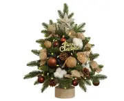 Small Artificial Xmas Trees, Tabletop Mini Christmas Tree, Pre-Lit Christmas Tree Desktop Ornaments for Xmas