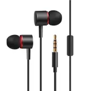 Wire Controlled Metal Headphones Phone Computer Mp3 In Ear Black Wired Earphones