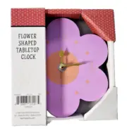 Purple Flower Shaped Tabletop Clock NEW in BOX Christmas Birthday Girls Present