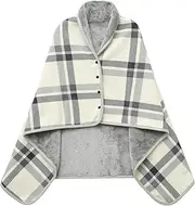 [XING YE CHUAN] Fleece Wearable Blanket, Comfy Poncho Throw with Buttons, Plush Sleeveless Blankets, for Women Cape Wrap Cover
