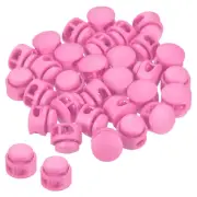 Cord Locks, 100 Pack Round Spring Toggle Stopper, Pink