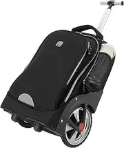 19 Inches Strapless Travel Bag, Rolling Laptop Bag with Big Wheels, Carry-on Laptop Trolley Bag, Water Resistant Stylish, Easy to Climbing Up or Down Stairs for Student Travel and Business Black,