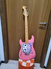 Catface guitar Hello kitty middle finger baby pink two-point bridge electric gui