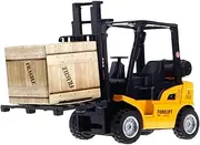 Forklift Toy, Realistic Alloy Toy Forklift with Movable Lifter, Pull Back Kids with Container & Rack, Educational Fine Motor, Gifts for Kids