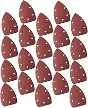 20Pcs Triangle Sanding Discs Hook and Loop Sandpaper Grit Aluminum Oxide Pads for Furniture Polishing and Finishing