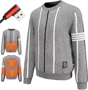 [KUMADAI] Heated Pullover Unisex USB Electric Heated Sweatshirt Winter Outdoor Heated Coat Lightweight Windproof Heated Clothes
