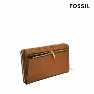 【FOSSIL 官方旗艦館】Liza 真皮拉鍊式長夾-復古撞色 SL10043194