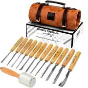 Wood Carving Tools Set of 12 Chisels With PU Storage Bag,Wood Carving Chisels...