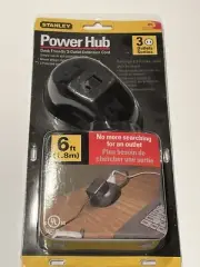 Stanley PowerHub: Tabletop Polarized 3-Outlet Extension Cord - Black