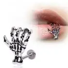 Skull Devil Hand Lip Piercing Jewelry Skeleton Labret for Women Men Palm Stud Ea