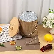 DJAPWPX 3L Stainless Steel Ice Bucket, Good Sealing Insulated Ice Bucket, Large Capacity Beverage Cooler Container Easy to Clean for Bar