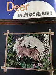Deer In Moonlight Counted Crosstitch Buck Stag Bambi