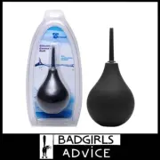 CleanStream Thin Tip Silicone Enema Bulb Black 7" Douche 225ml Capacity 2.25" x