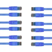 6PK Cruxtec RJ45 Internet LAN 3m Flat CAT6 UTP Gigabit Speed Ethernet Cable Blue