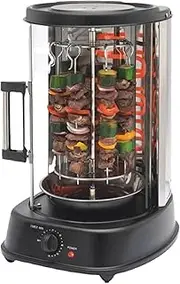 Electric Shawarma Smokeless Grill Roaster, Commercial 360° Rotary Barbecue Machine, Vertical Broiler Kebab Rotisserie Grill Doner, Temperature Adjustment,for Kitchen,restaurant,chicken