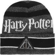 Harry Potter Beanie Hat, Deathly Hallows Winter Knit Cap with Cuff, Black, On...