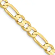20 Inch 10K 6mm Concave Open Figaro Chain
