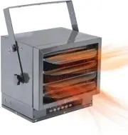 7,500W Hard-Wired Ceiling Garage Heater, 240V, Remote, Timer, Thermostat, Safe