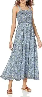 [The Drop] Women's Jaya Smocked-Bodice Chiffon Maxi Dress