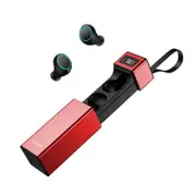 [bluetooth 5.0] TWS True Wireless HIFI Digital Display Earphone Touch Noise Cancelling IPX7 Waterproof Sports Earbuds With Mic for Xiaomi Huawei RED COLOR