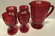 Jarra con copas (4) copas pitcher with pedestal glasses