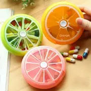 Pill Organiser Case Box Weekly 7 Day Round Tablet Medicine Dispenser Holder Case