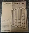 Coffee Pod Holder for Nespresso Vertuoline Capsules - Adhesive Holder Holds 20