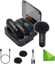 Comica Vimo S-MI 2.4G Dual-Channel Mini Wireless Lavalier Microphone with Chargi