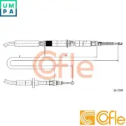 CABLE PARKING BRAKE 92.10.7589 FOR AUDI A6C5/ALLROADC5 ATQ/ACK/AMX/APR 2.8L 6cyl