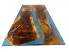 Glossy Walnut Epoxy Resin Table Custom Order Table Top For Restaurant & Bar