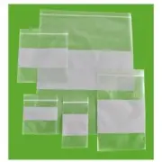 Clear Plastic Reclosable Storage Bags with White Block Choose: Mil, Size & Pack