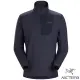 【ARCTERYX 始祖鳥】男 Rho LT Zip Neck 刷毛內層套頭衫 (225g) X000005253-27589 黑寶石