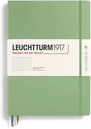 LEUCHTTURM1917 Master Classic 370260 Notebook (A4+) Hardcover, 233 Numbered Pages, Sage, Dotted