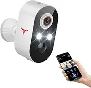 GlowPop 1080p Wireless Security Camera with AI Human Detection, Night Vision, 2-Way Talk, Cloud Storage, 2.4G WiFi, Battery Camera for Home Security (2 Spotlights)