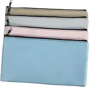 Operitacx 4Pcs PU Money Saving Envelopes with Zipper for Cash Check Receipt and Document Storage Portable Pouches for Home Office and Travel Use