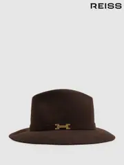 Reiss Chocolate Holly Wool Fedora (E54467) | $155