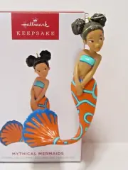 Hallmark Ornament 2023 Mythical Mermaids 1st Vibrant Orange Blue Fish Tail B30