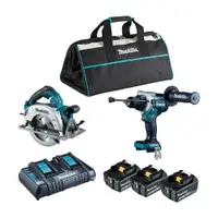 在飛比找PChome24h購物優惠-MAKITA 牧田 18V鋰電無刷雙機組-震動起子電鑽＋圓鋸