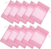 Mobestech 10Pcs Clear Window Drawstring Storage Bags Small Organizer Pouches for Jewelry Makeup Tools Portable Mesh Design for Home and Travel Use
