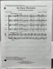 An Easy Decision by Patchen & Hoffman SATB Chorus w Piano Sheet Music ECS Pub