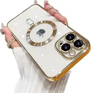 [MEZON] Luxury Case for Apple iPhone 15 Pro Max (6.7") – MagSafe Compatible, Shock Proof, Premium Design (iPhone 15 Pro Max, Gold)
