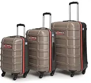[uppercase] Cargo Trolley Bag Set of 3 (S+M+L) Cabin & Check-in Hardsided LuggageSecure Combination Lock Scratch-proof Surface Mesh ConviPack Suitcase for Men & Women 2000 Days Warranty, Taupe, Luggage