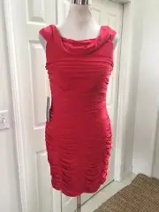 $278 NWT SHERRI HILL Red RUCHED COCKTAIL DRESS #9601 8