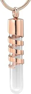 KETIME Stainless Steel Openable Glass Tube Container Urn Keepsake Cremation Ashes Memorial Pendant Necklace