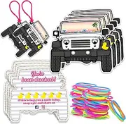 You've Been Ducked Card, Duck Tags, DCUK Duck Tags, Duck Ducking Game Card, 35 Pack, 3.5 x 2.5 inches, Duck Tag with Hole and Rubber Bands, SUV Car Design (White-7FDK1001)