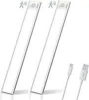 Under Cabinet Lighting 2 Pack Closet Light Motion Sensor Light Indoor Dimming Under Cabinet Lights USB Rechargeable Led Closet Lights Stick on Lights for Bedroom Kitchen Stair