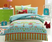 Jiggle & Giggle Kids Boys Double Bed Oliver Puppy Quilt Cover Set Doona Cover