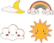 [WOFASHPURET] 4pcs Breastpin Luxurious Looking Brooch Sun Brooch Brooch Girl Brooch Lifelike Brooch Everyday Wear Brooch Unicorn Key Chain Pearlescent Brooch Brooch