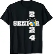 [X.Style] Class of 2024 Volleyball Senior Gifts Senior 2024 Volleyball ds410 T-Shirt Black